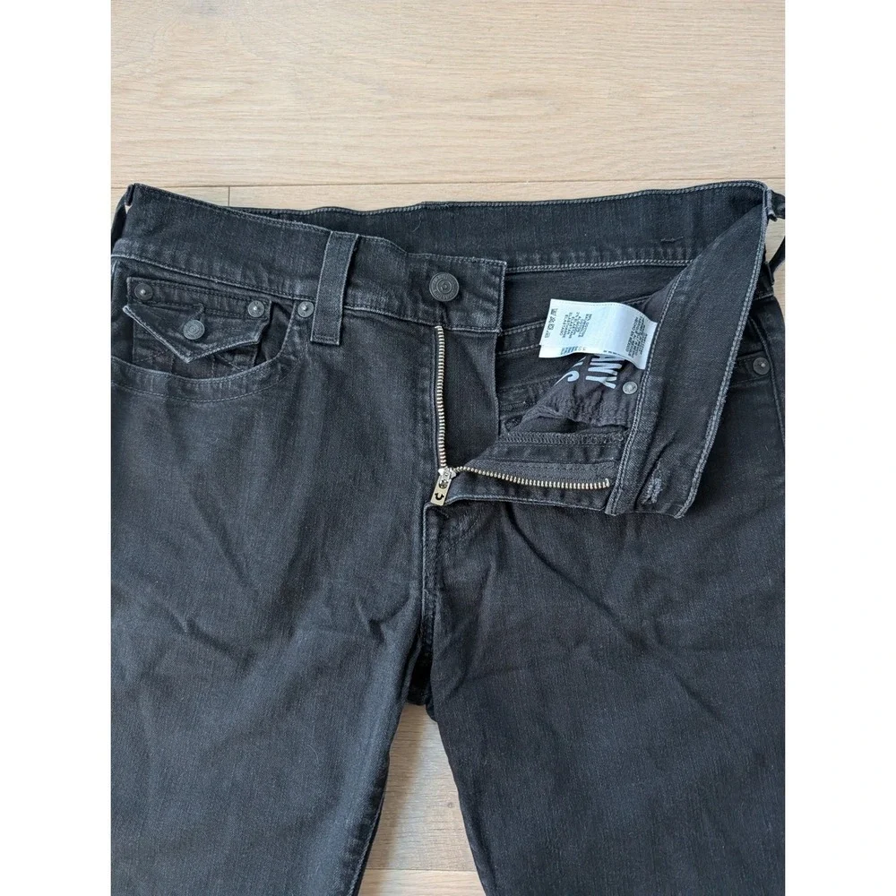 True Religion Ricky Relaxed Straight Black Cutoff Denim Shorts | Men's  33